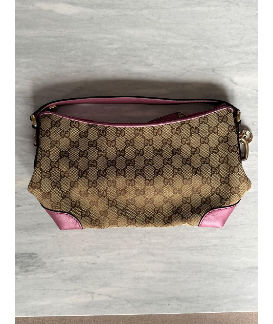 GUCCI Бежевая канва сумка с короткими ручками, фото 8