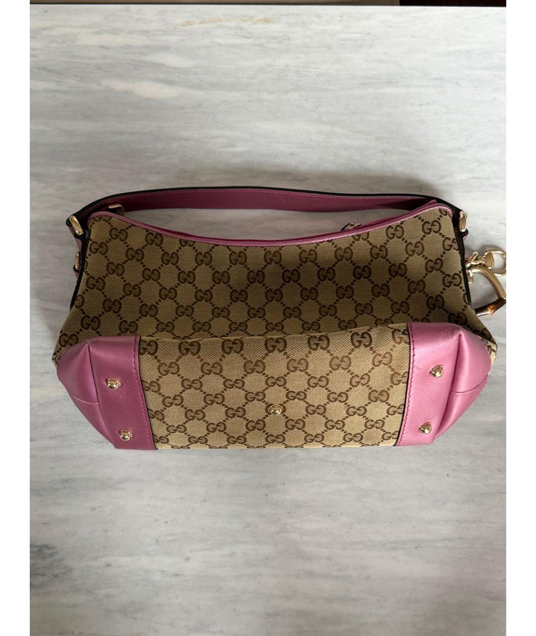 GUCCI Бежевая канва сумка с короткими ручками, фото 2