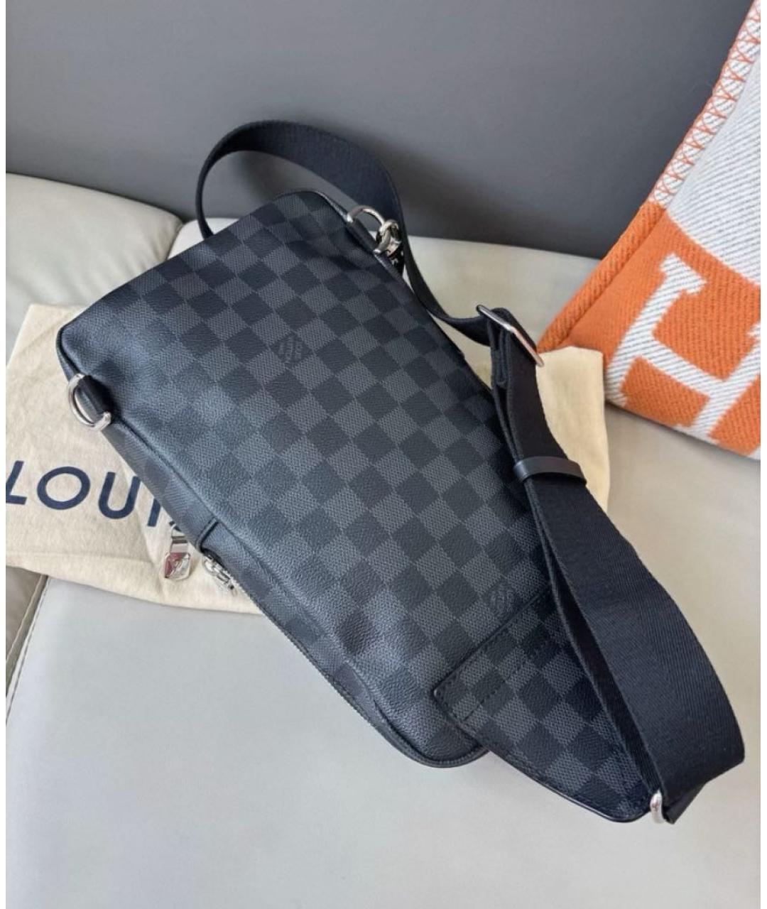 LOUIS VUITTON Антрацитовая канва сумка на плечо, фото 6