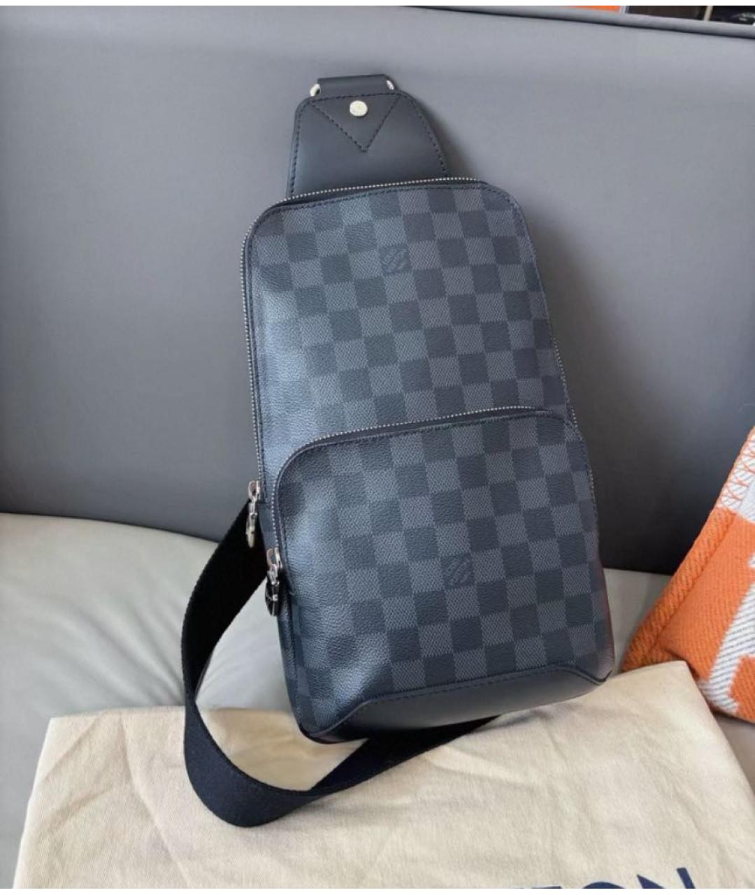 LOUIS VUITTON Антрацитовая канва сумка на плечо, фото 9