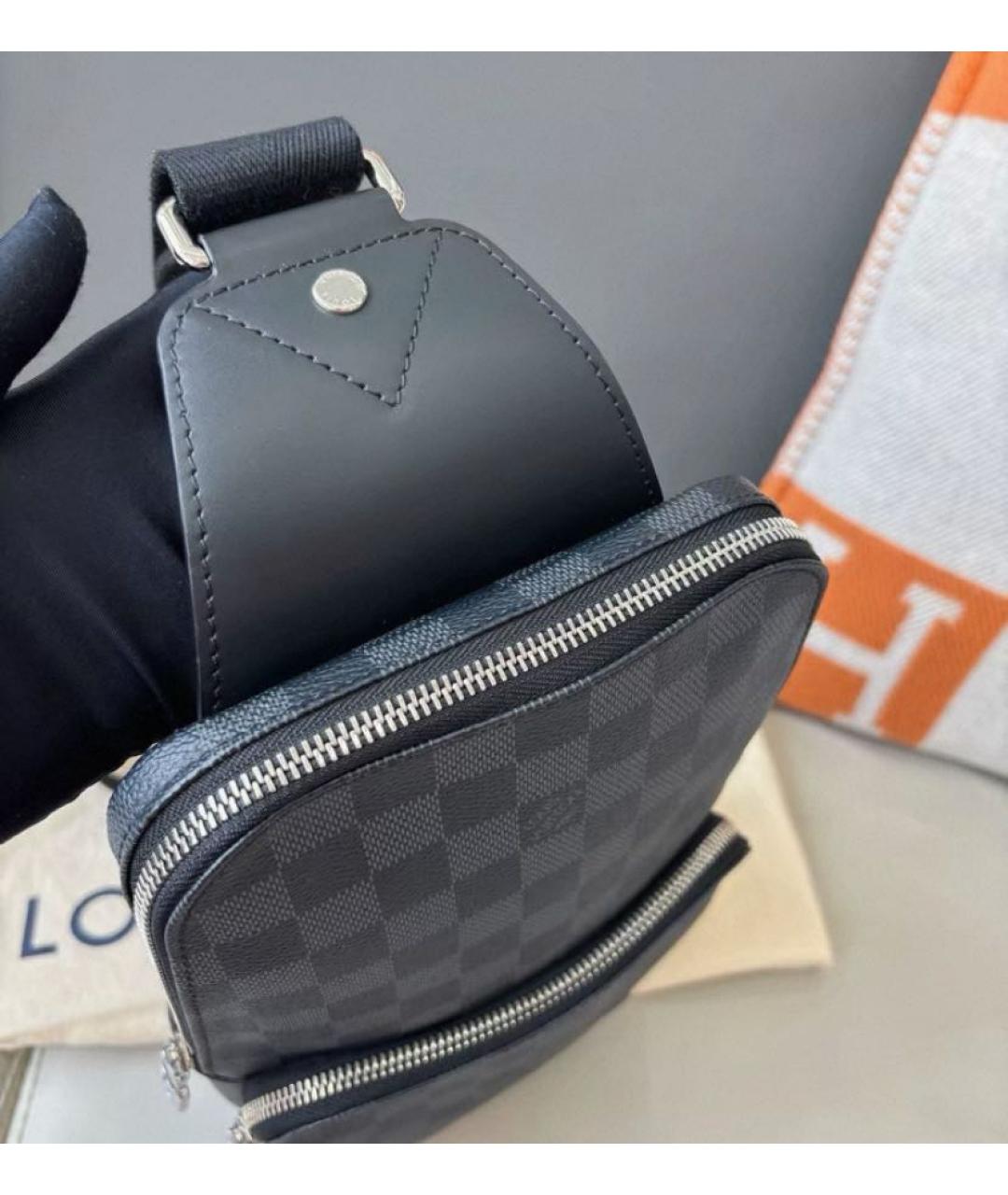 LOUIS VUITTON Антрацитовая канва сумка на плечо, фото 2