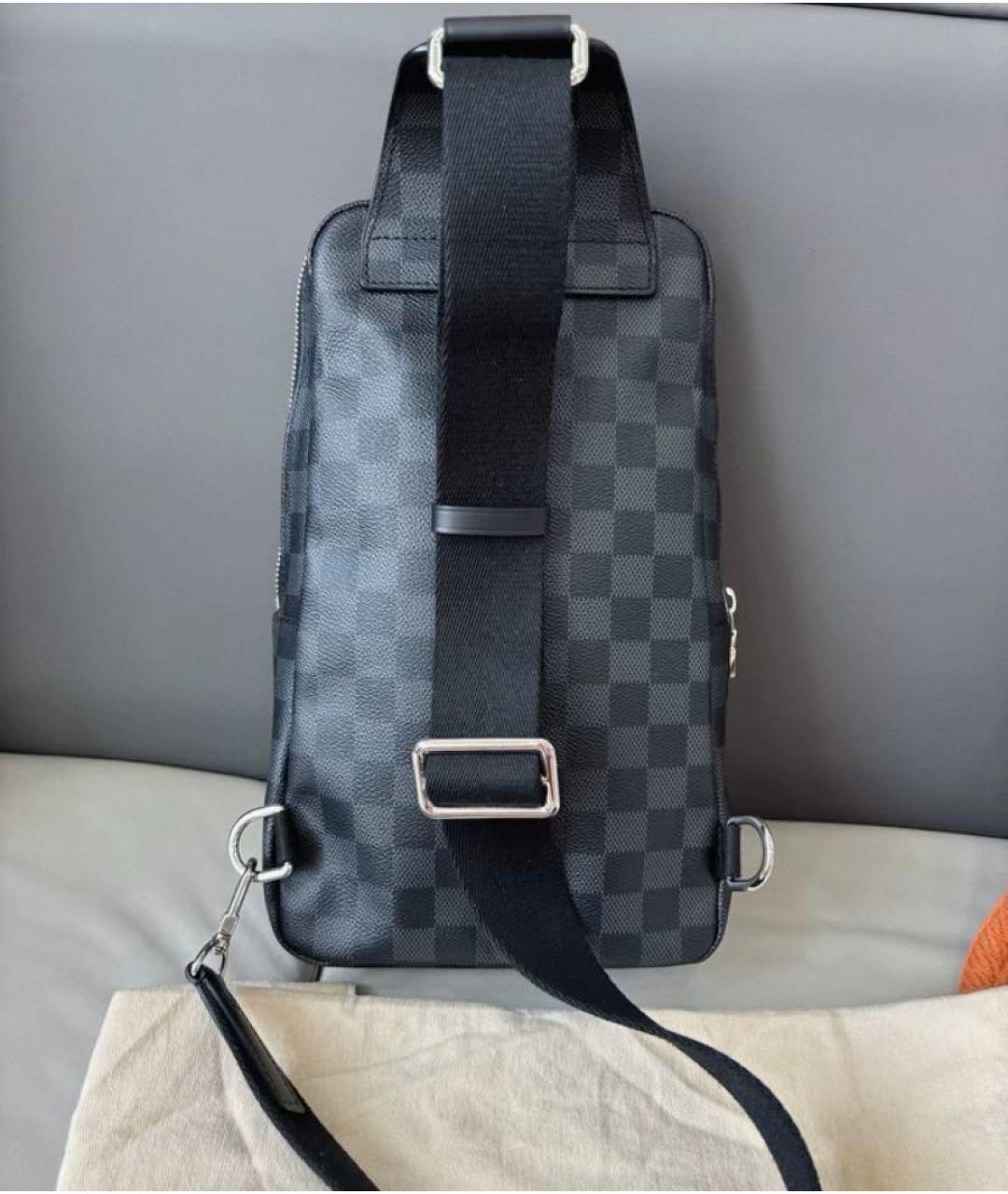 LOUIS VUITTON Антрацитовая канва сумка на плечо, фото 5