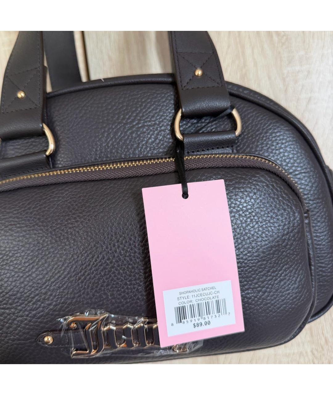 JUICY COUTURE Коричневая сумка через плечо из искусственной кожи, фото 6