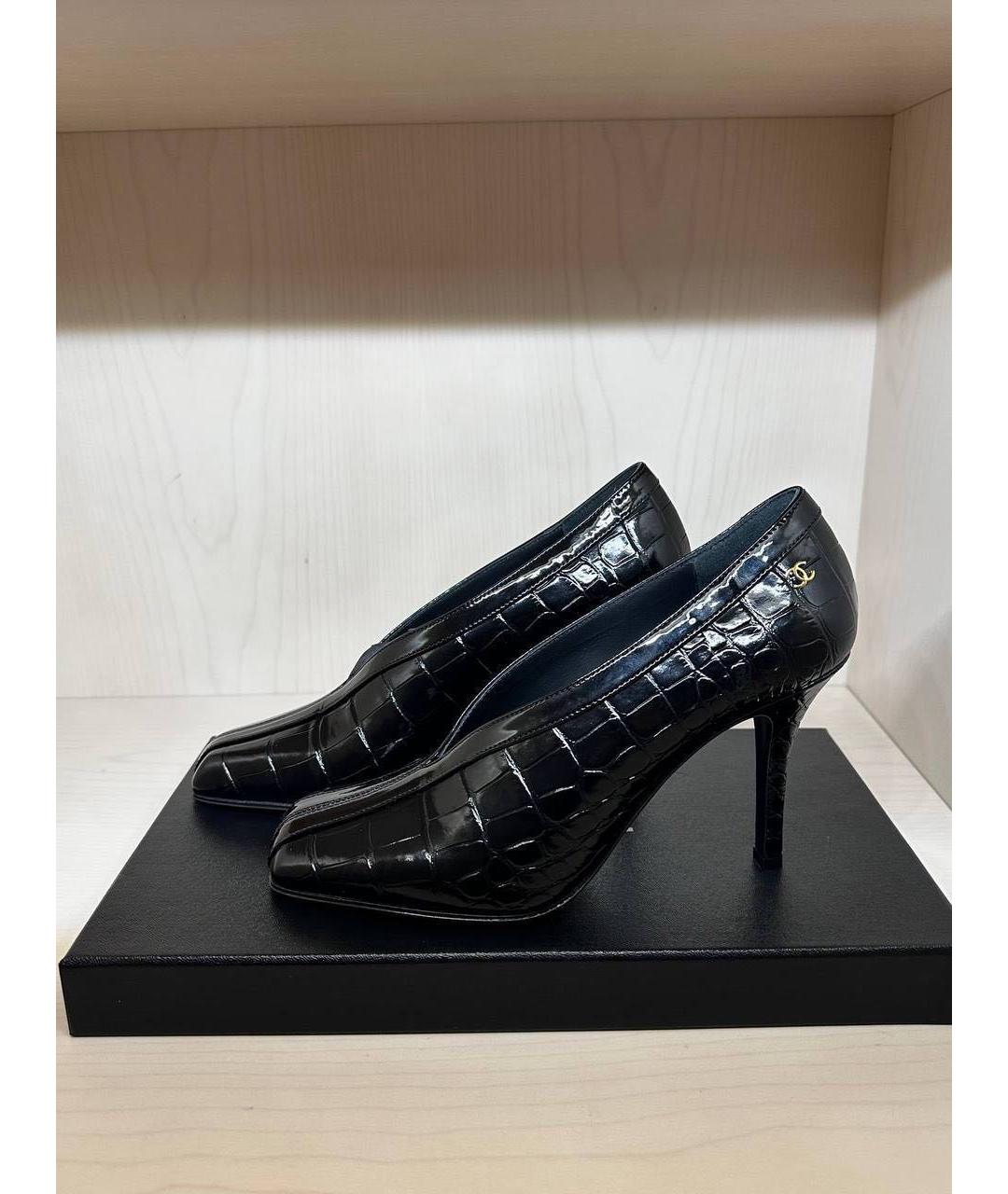 CHANEL Черные туфли из лакированной кожи, фото 2