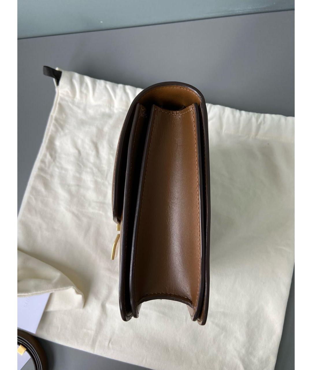 CELINE Коричневая кожаная сумка через плечо, фото 4