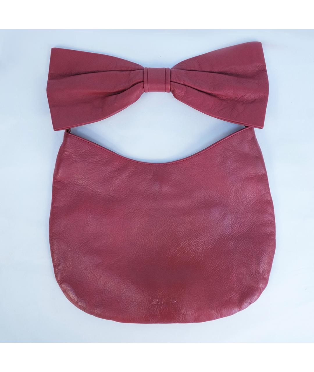 RED VALENTINO Розовая кожаная сумка с короткими ручками, фото 2