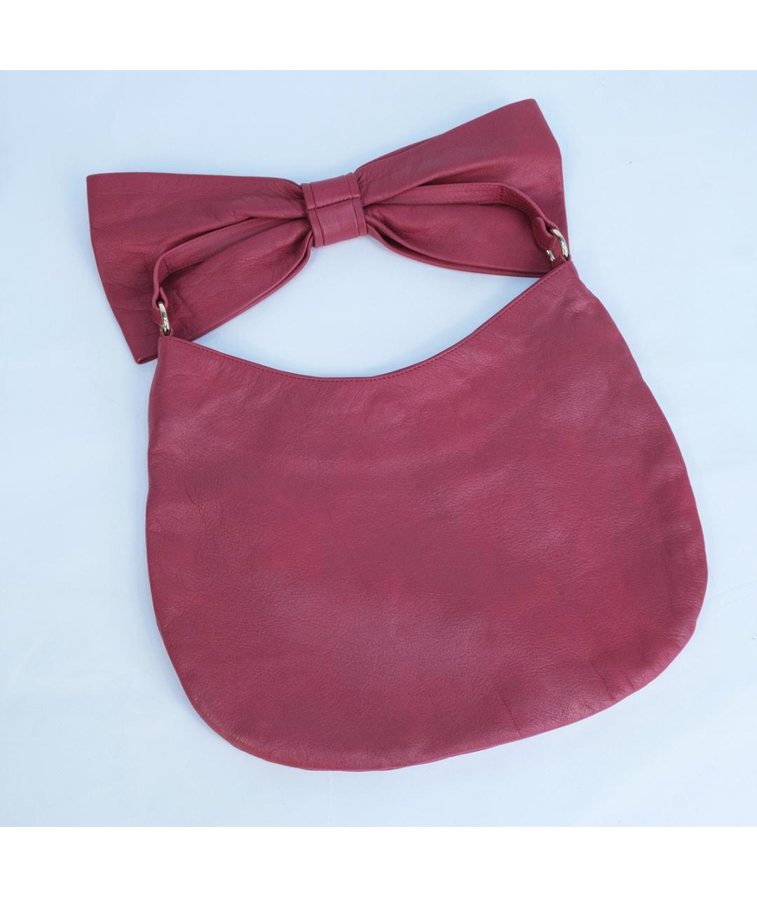 RED VALENTINO Розовая кожаная сумка с короткими ручками, фото 4