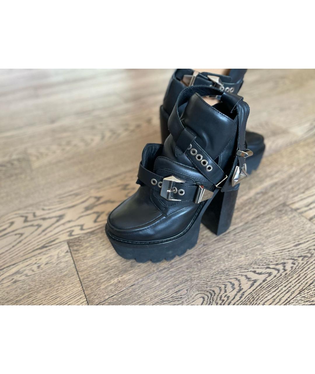 JEFFREY CAMPBELL Черные кожаные ботильоны, фото 9
