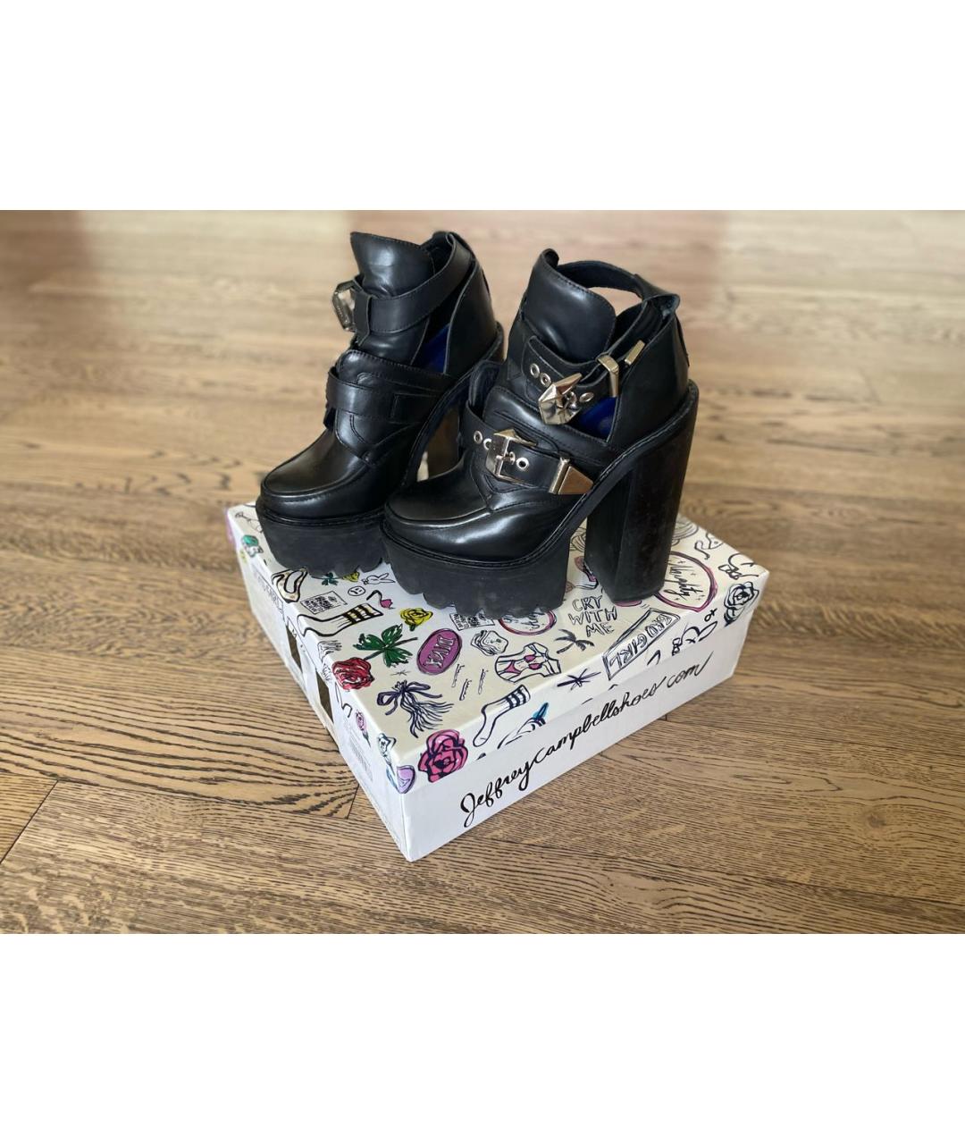 JEFFREY CAMPBELL Черные кожаные ботильоны, фото 8