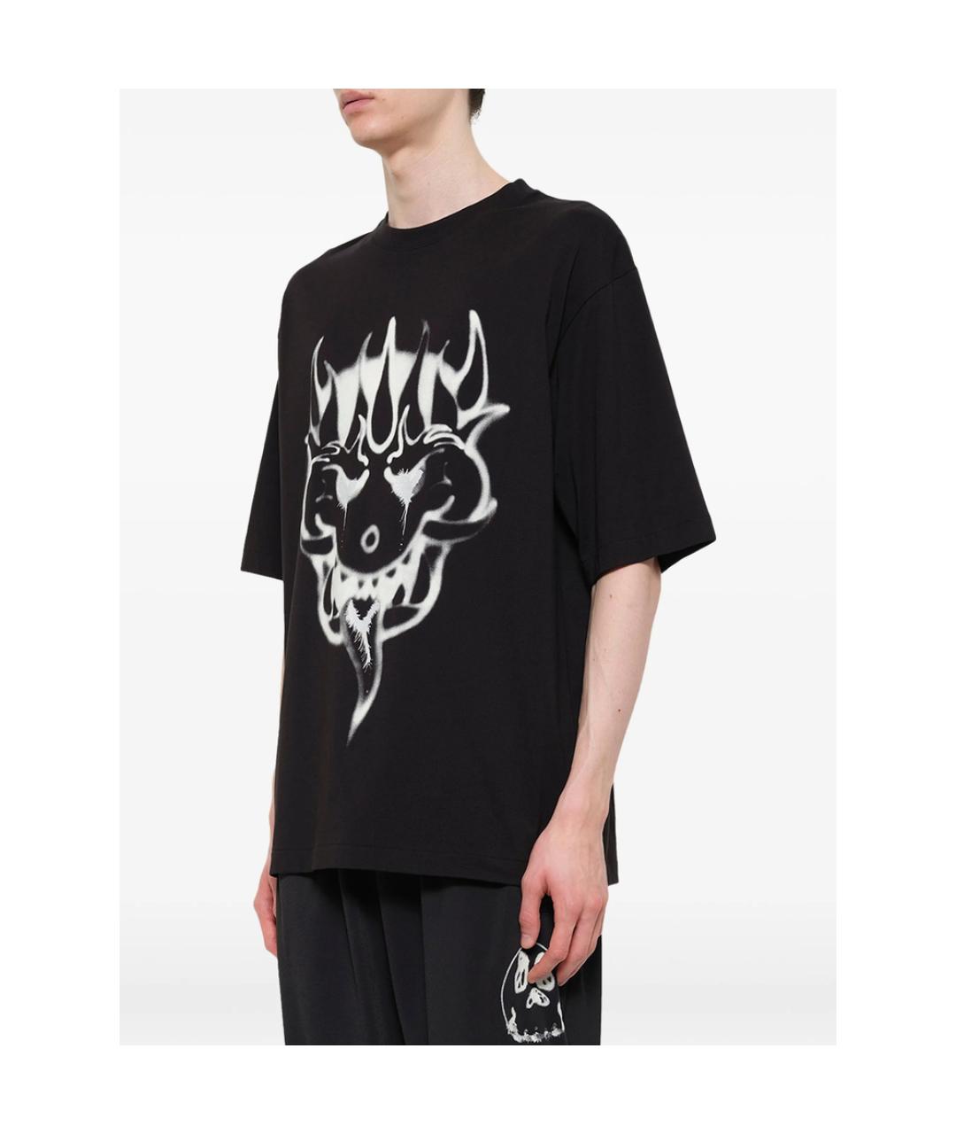 Y-3 Черная хлопковая футболка, фото 3