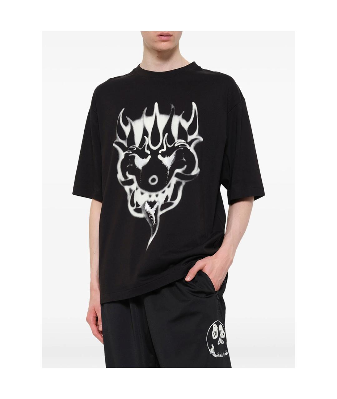 Y-3 Черная хлопковая футболка, фото 4