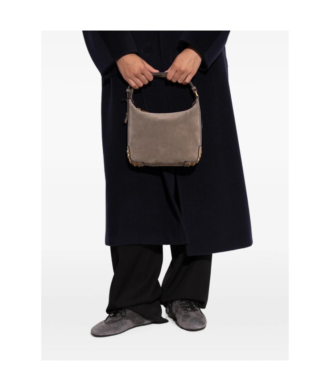 TOD'S Коричневая замшевая сумка через плечо, фото 3