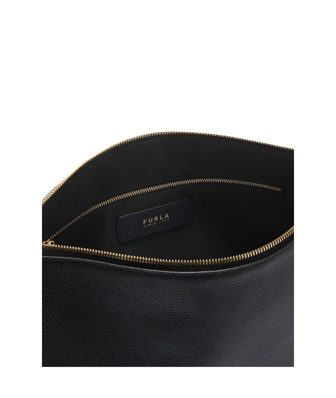FURLA Черная кожаная сумка через плечо, фото 4