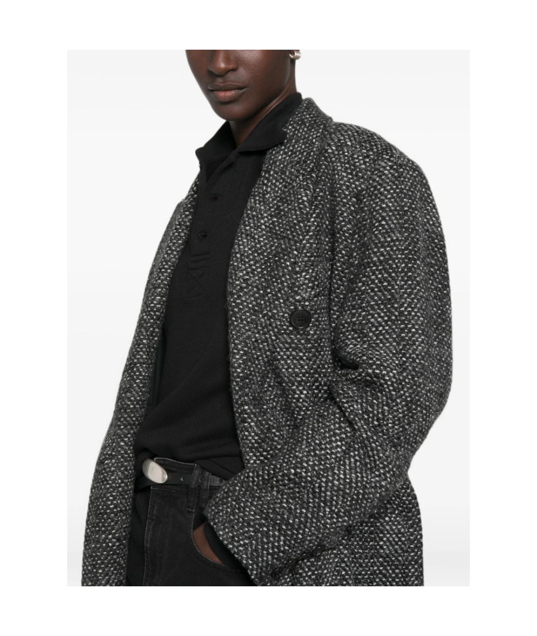 ISABEL MARANT ETOILE Серое полиэстеровое пальто, фото 4