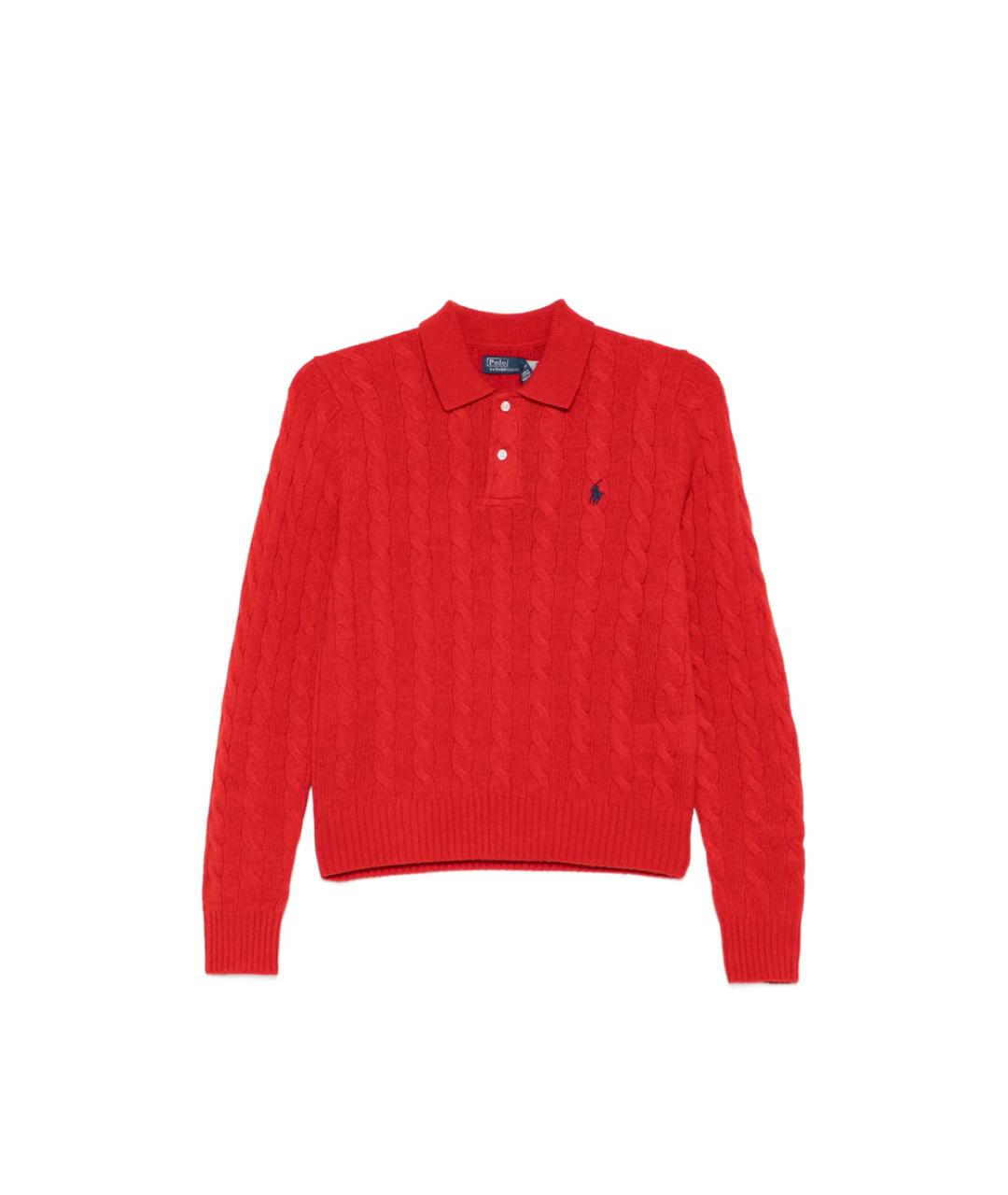 RALPH LAUREN Красный кашемировый джемпер / свитер, фото 1