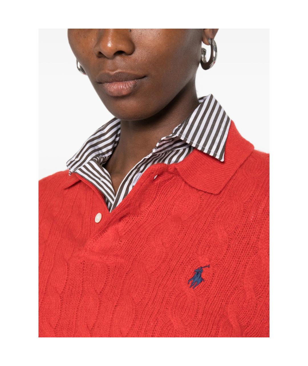 RALPH LAUREN Красный кашемировый джемпер / свитер, фото 3