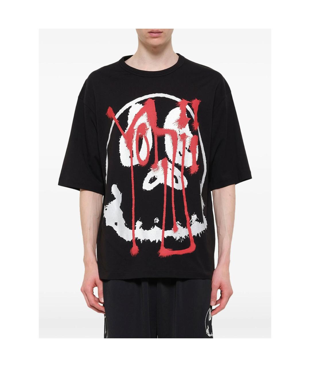 Y-3 Черная хлопковая футболка, фото 3