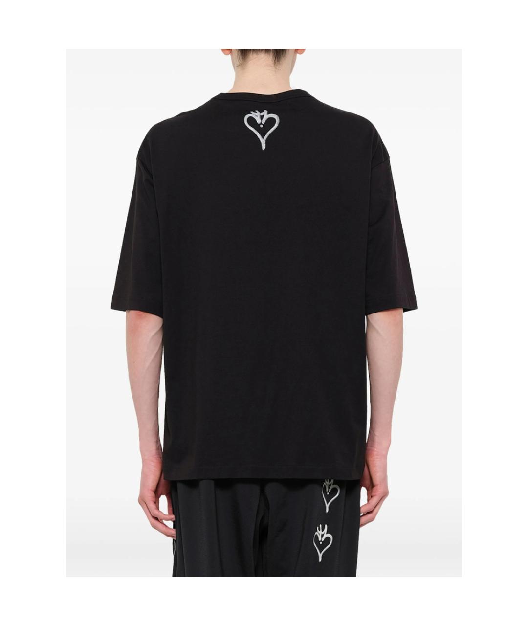 Y-3 Черная хлопковая футболка, фото 4