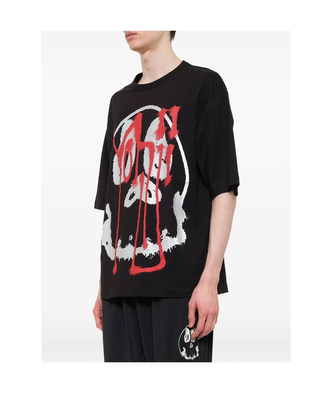 Y-3 Черная хлопковая футболка, фото 2