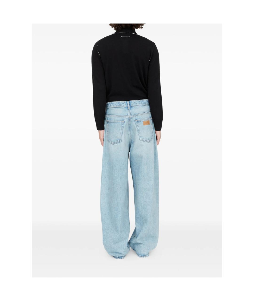 MM6 MAISON MARGIELA Голубые хлопковые джинсы, фото 3