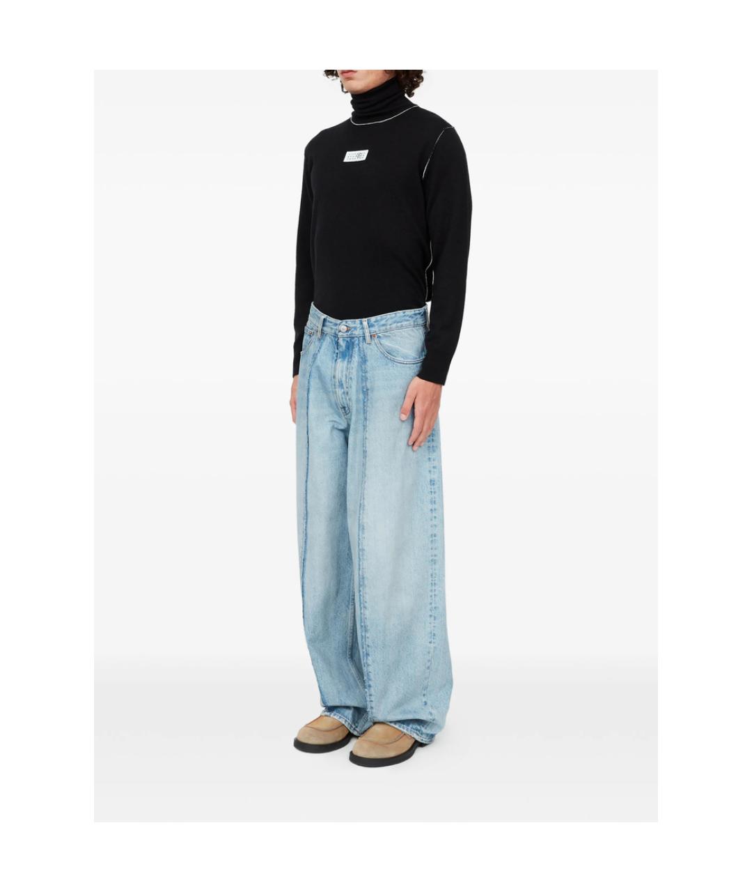 MM6 MAISON MARGIELA Голубые хлопковые джинсы, фото 4