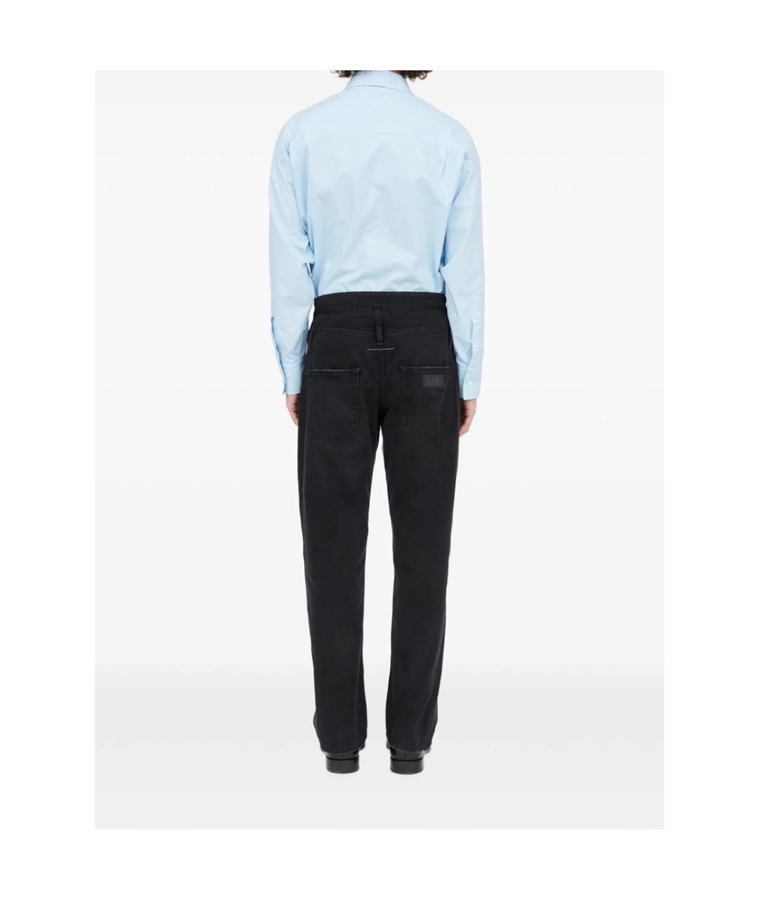 MM6 MAISON MARGIELA Черные хлопковые прямые джинсы, фото 3