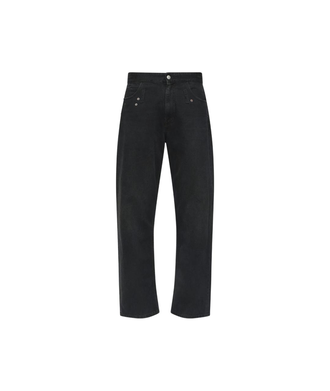 MM6 MAISON MARGIELA Черные хлопковые прямые джинсы, фото 1