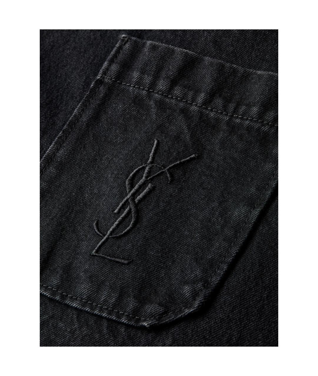 SAINT LAURENT Черная хлопковая куртка, фото 3