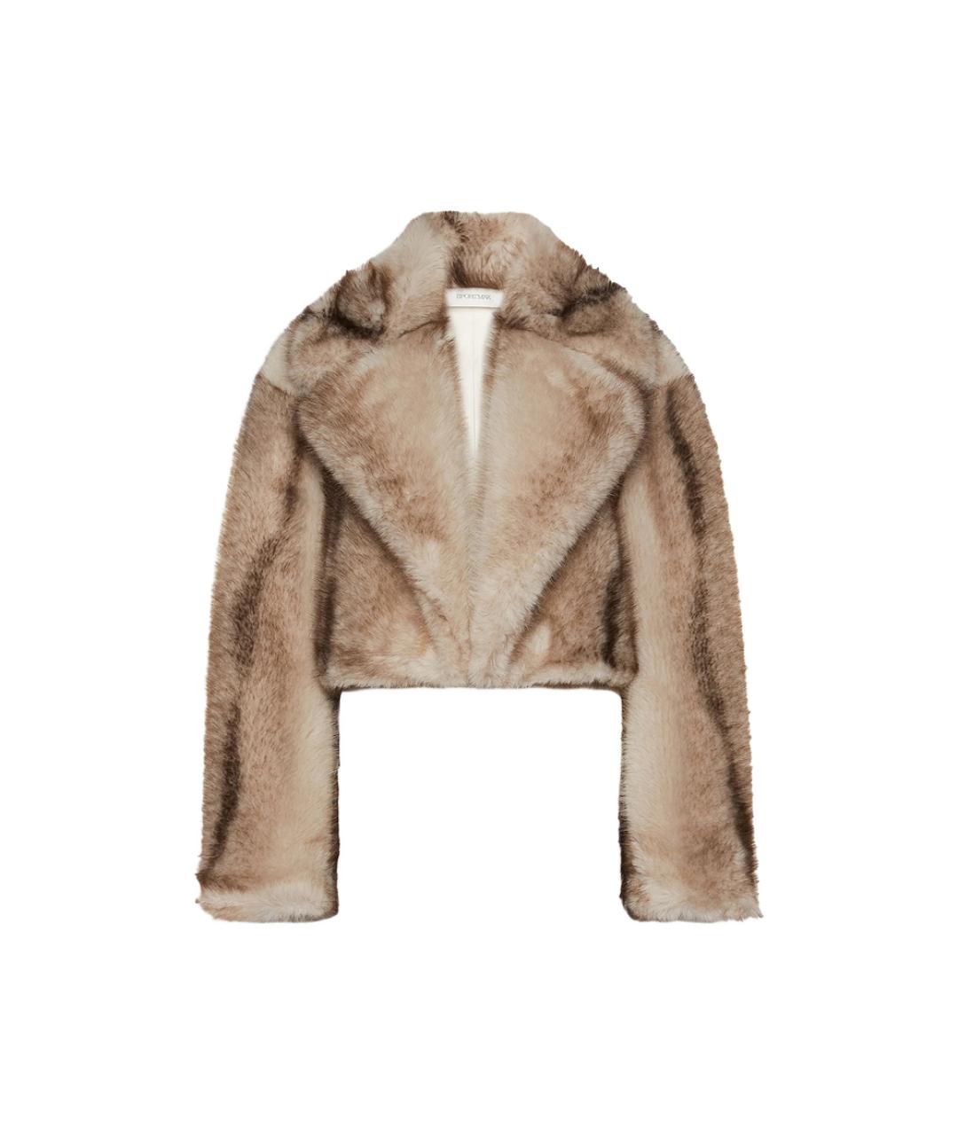 SPORTMAX Коричневая полиэстеровая шуба, фото 1