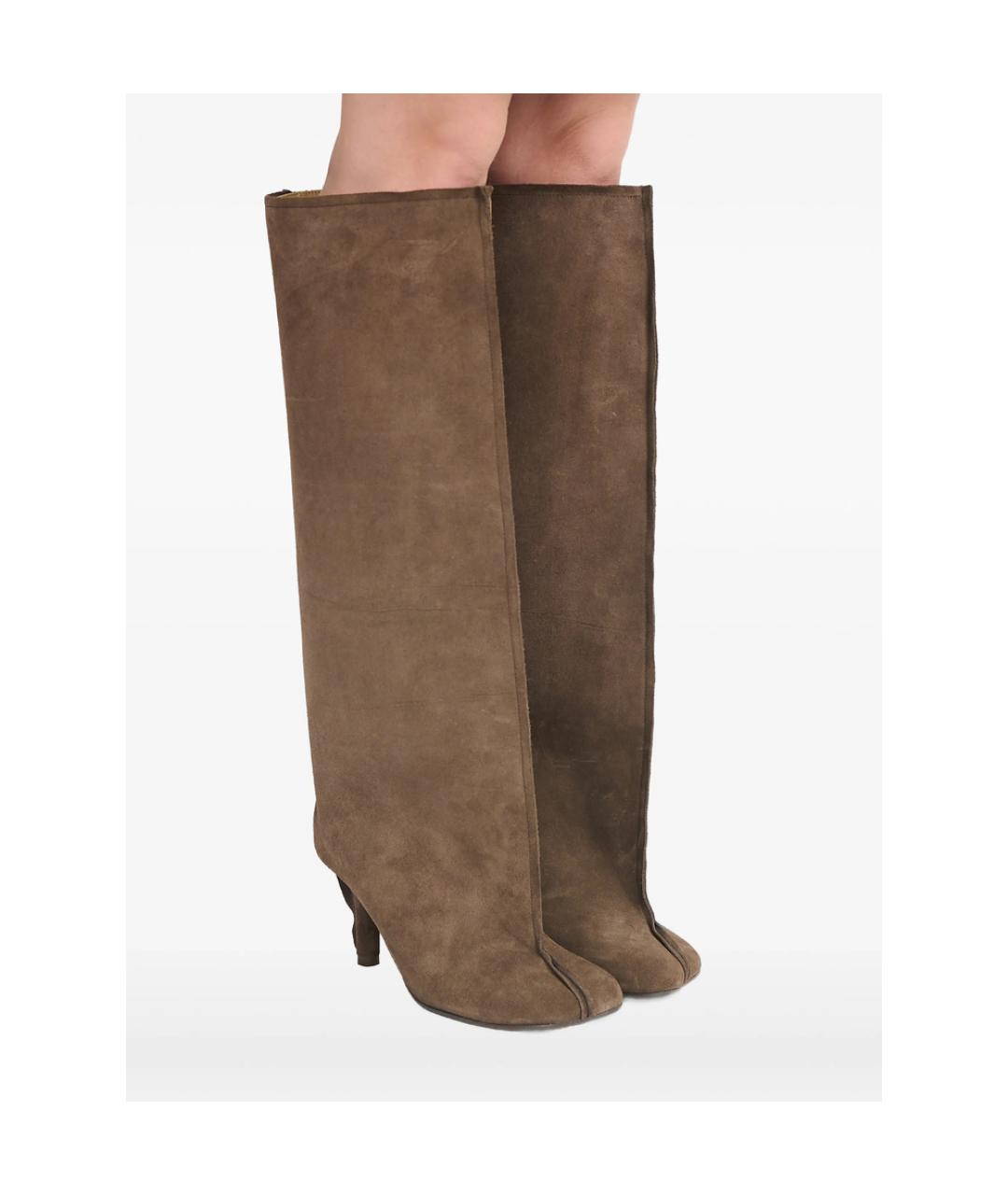 MM6 MAISON MARGIELA Коричневые замшевые сапоги, фото 4