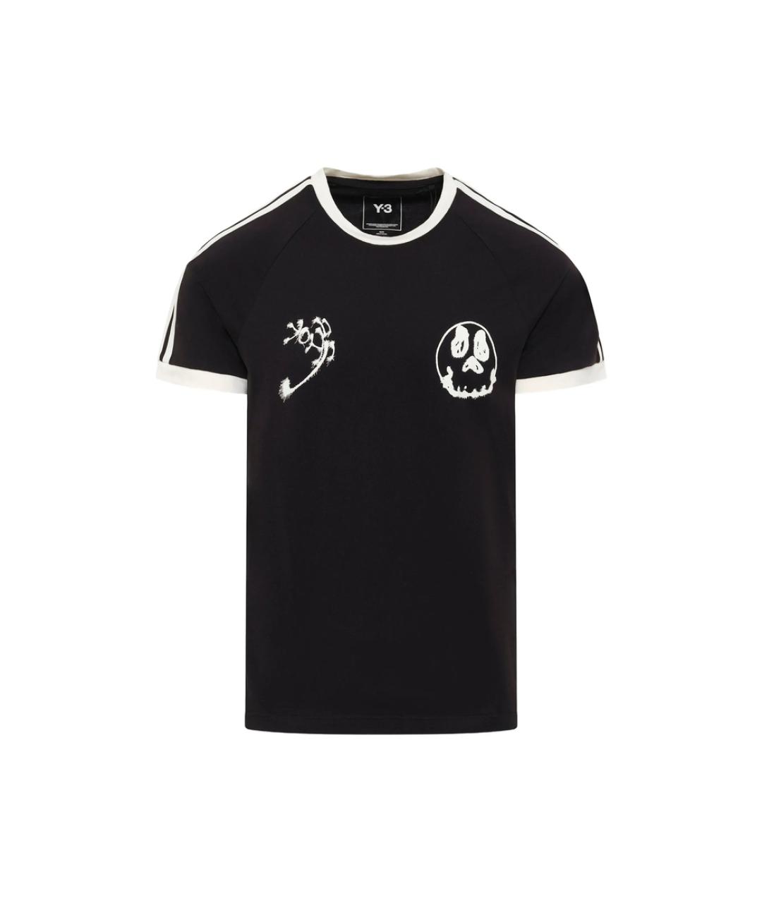 Y-3 Черная хлопковая футболка, фото 1
