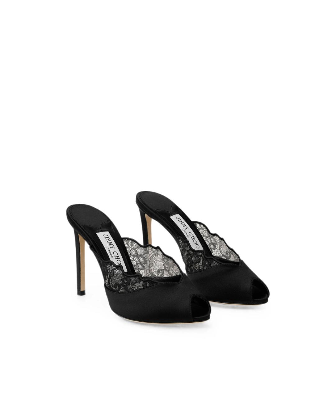 JIMMY CHOO Черные кожаные мюли, фото 3
