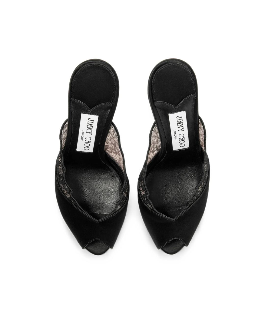 JIMMY CHOO Черные кожаные мюли, фото 5