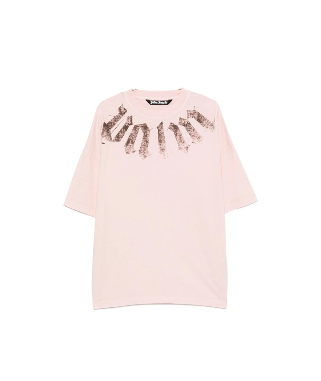 PALM ANGELS Розовая хлопковая футболка, фото 1