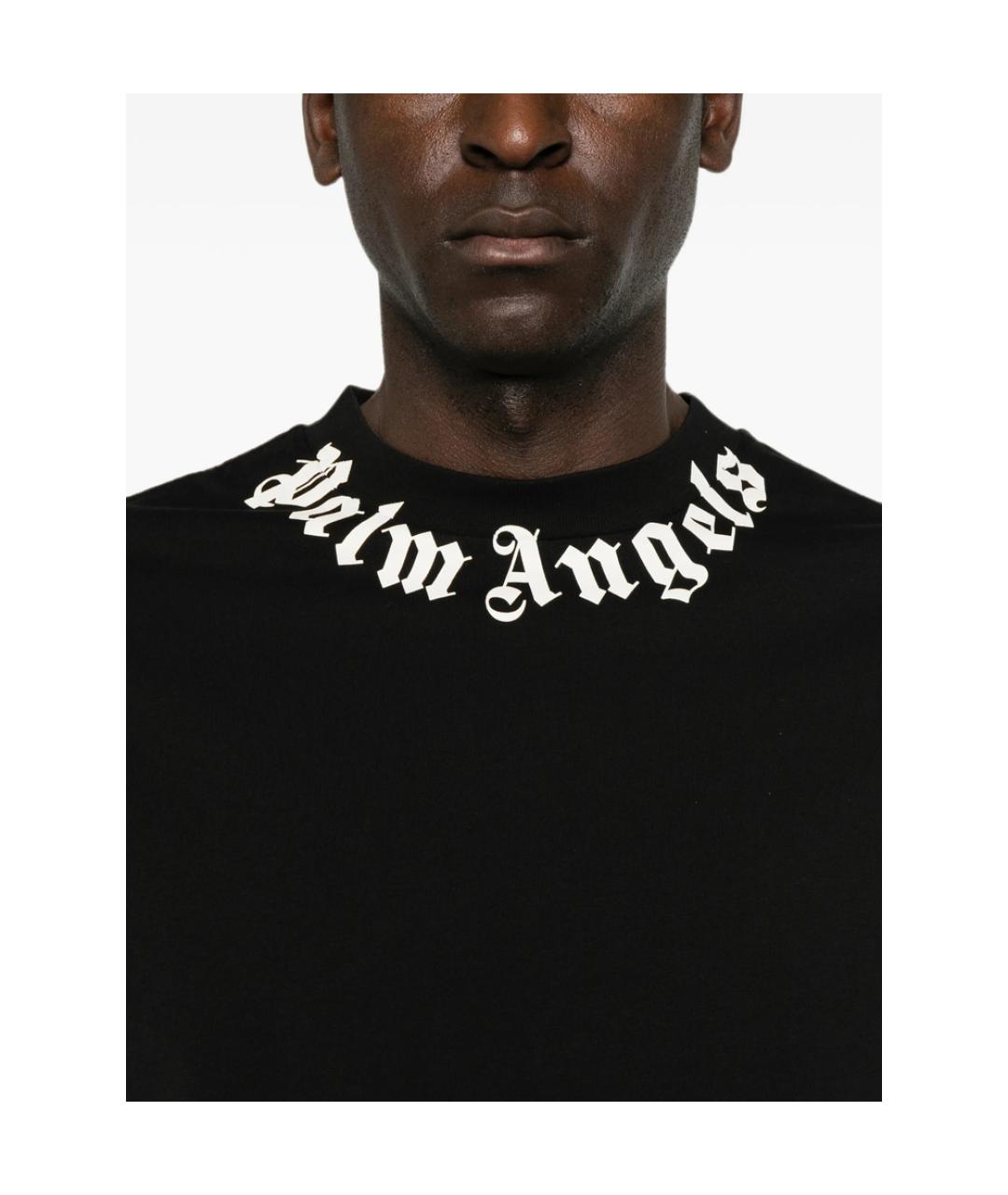 PALM ANGELS Черная хлопковая футболка, фото 4