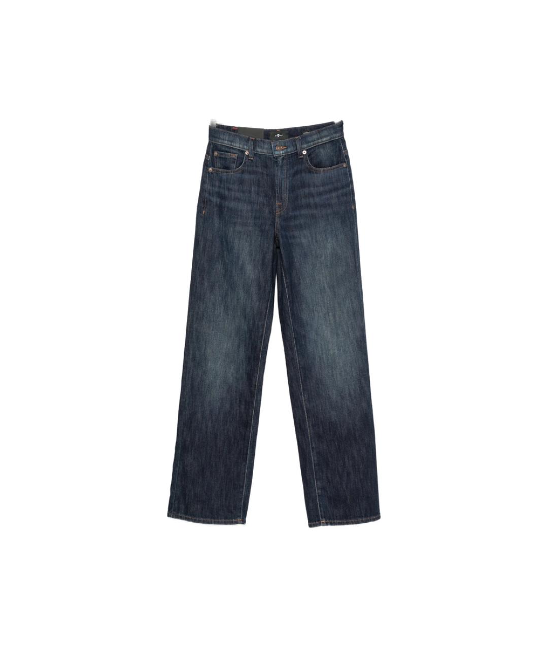 7 FOR ALL MANKIND Синие хлопковые прямые джинсы, фото 1