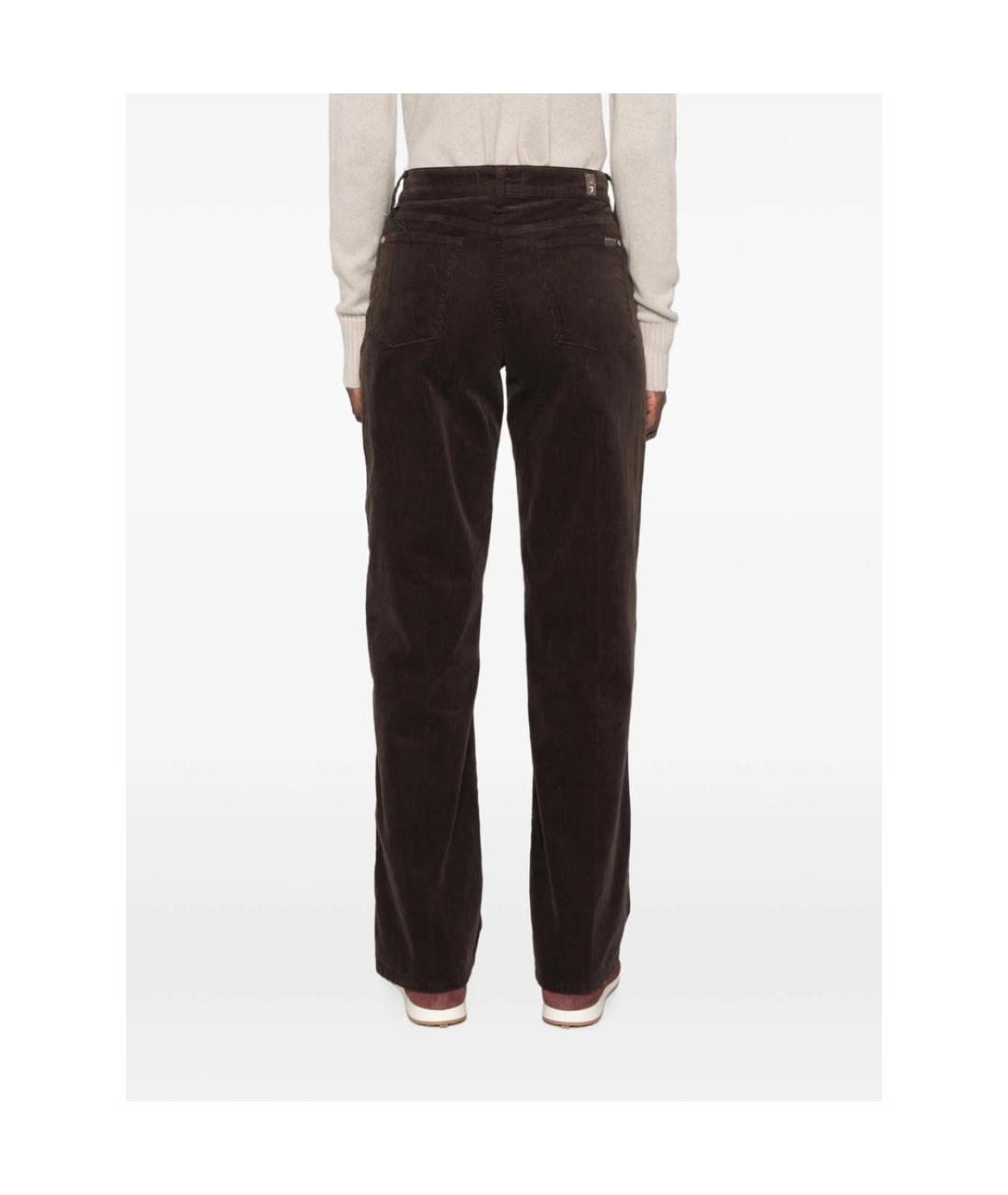 7 FOR ALL MANKIND Коричневые прямые брюки, фото 3