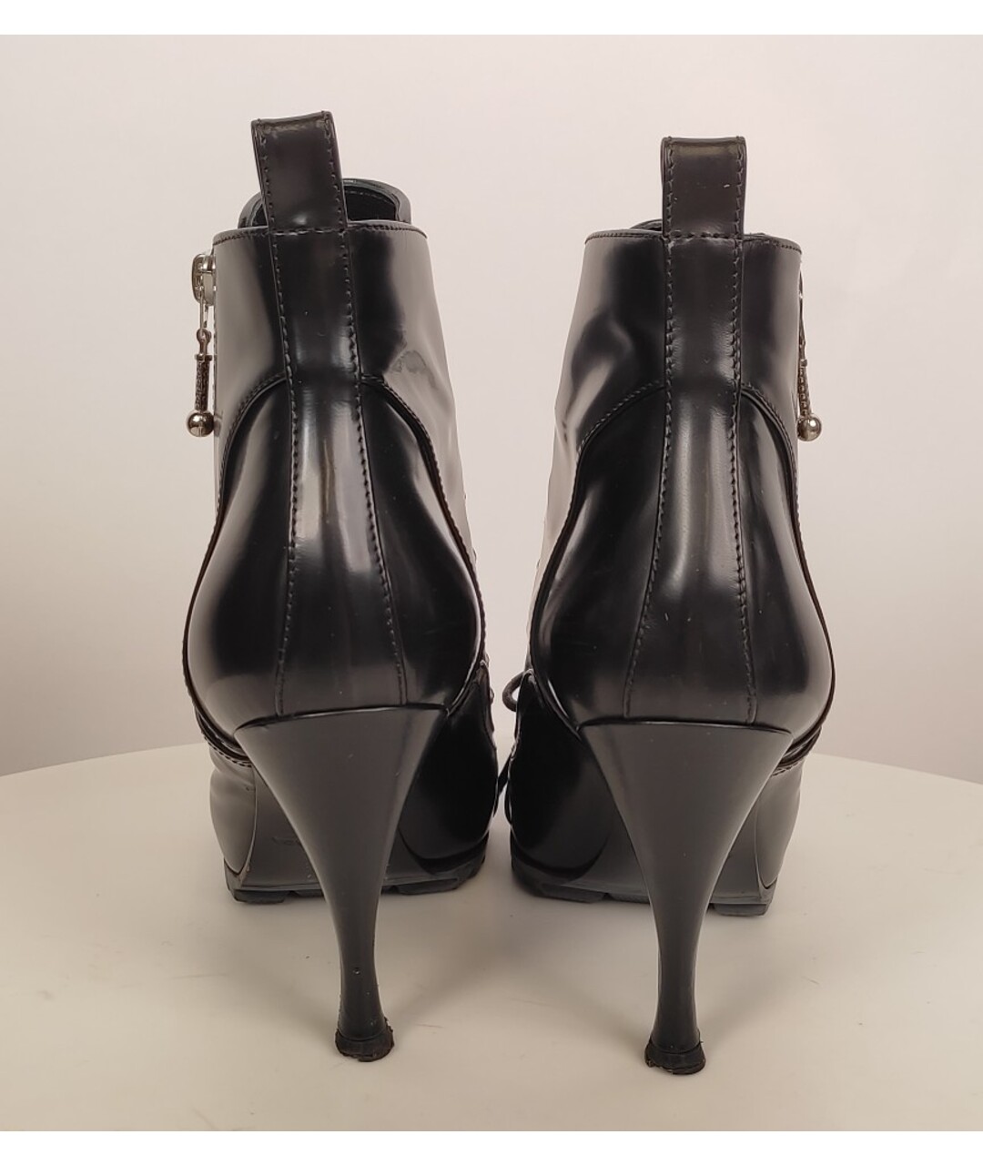 BALENCIAGA Черные кожаные ботильоны, фото 3
