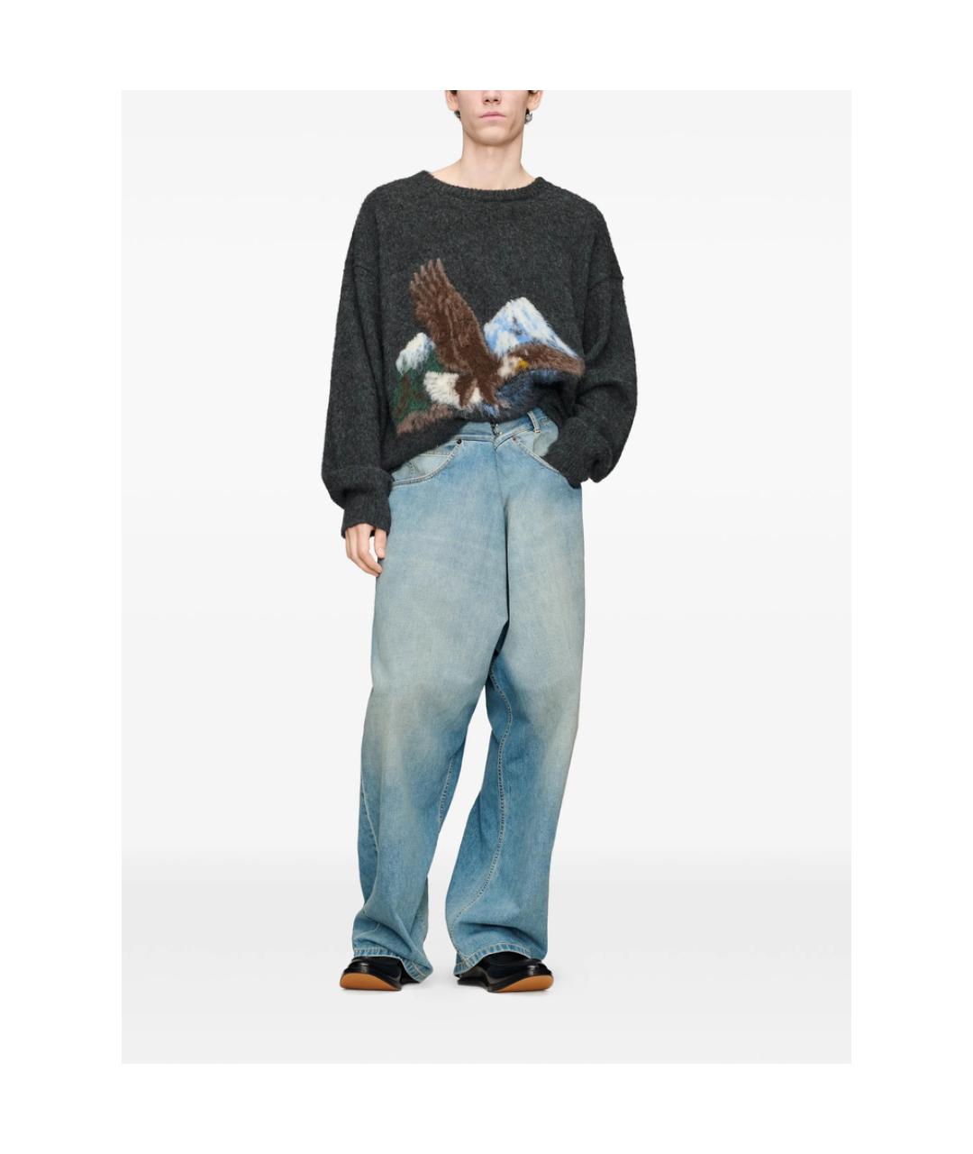 MAISON MARGIELA Голубые хлопковые джинсы, фото 4