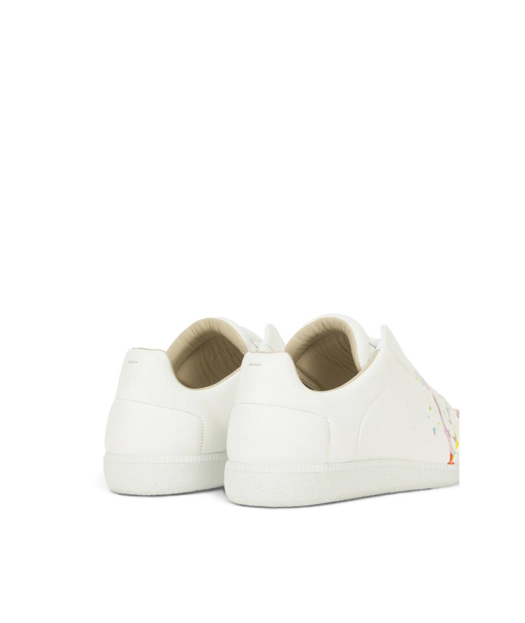 MAISON MARGIELA Белые кожаные низкие кроссовки / кеды, фото 6