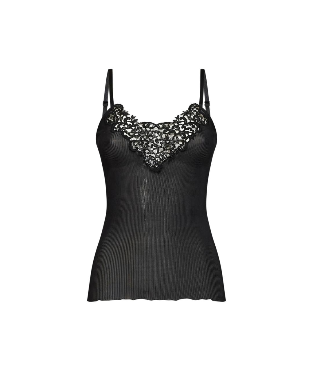 SAINT LAURENT Черная шелковая майка, фото 1