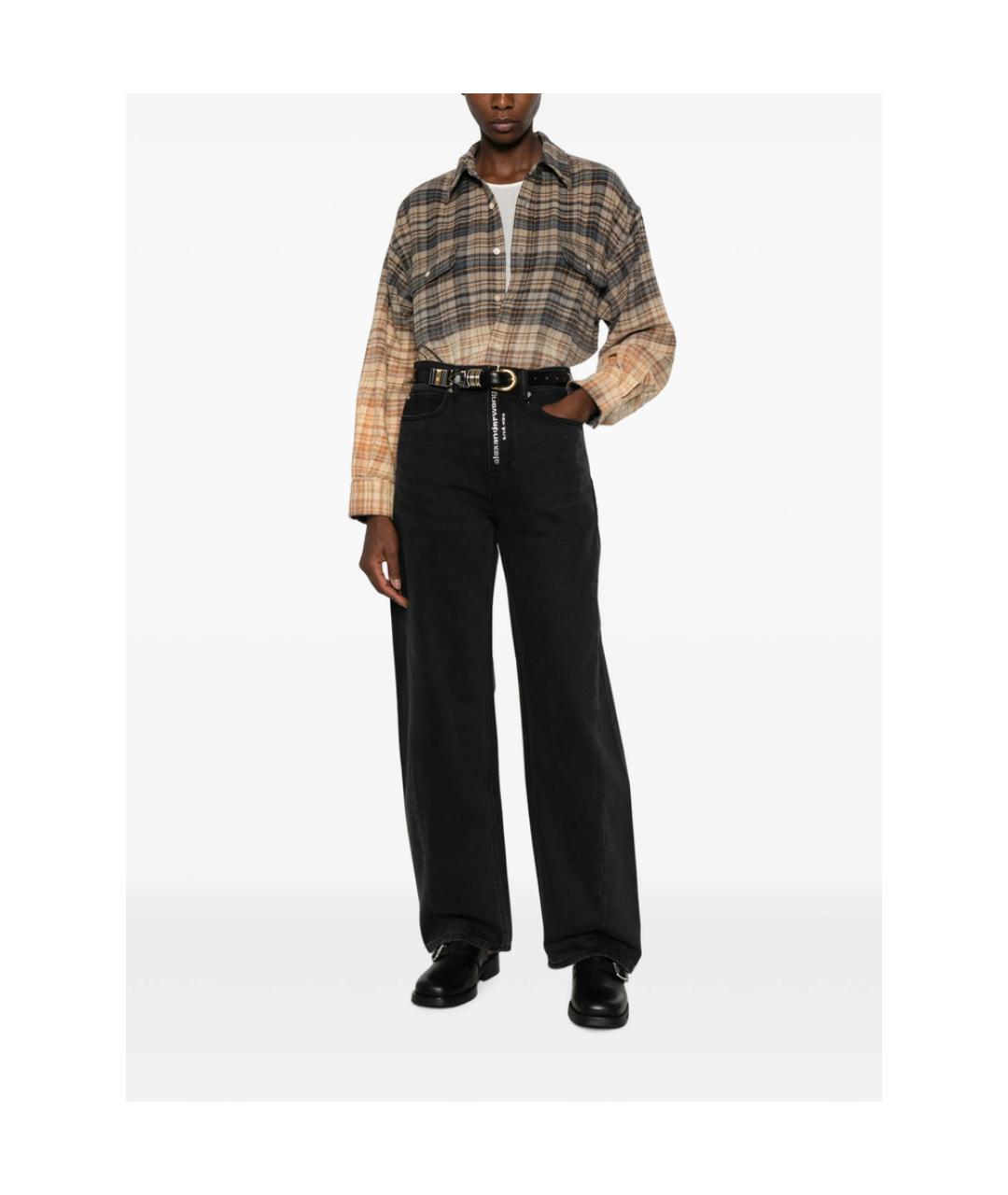ALEXANDER WANG Черные хлопковые прямые джинсы, фото 4