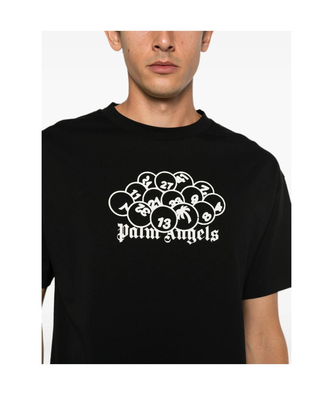 PALM ANGELS Черная хлопковая футболка, фото 2