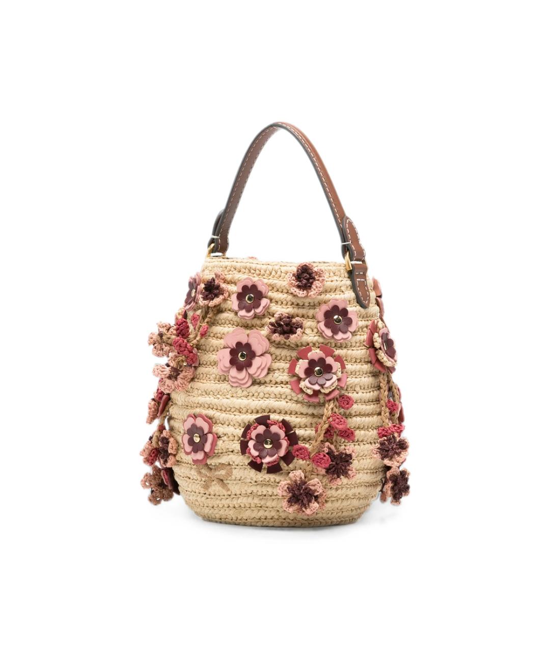 ANYA HINDMARCH Бежевая плетеная сумка с короткими ручками, фото 4
