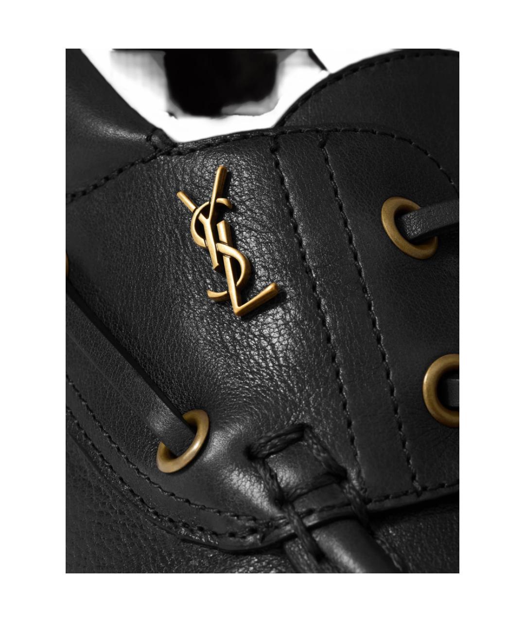 SAINT LAURENT Черные кожаные лоферы, фото 4