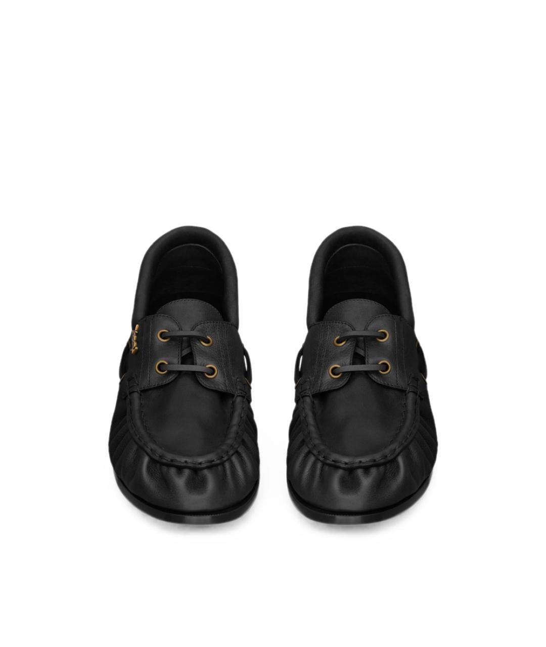 SAINT LAURENT Черные кожаные лоферы, фото 2