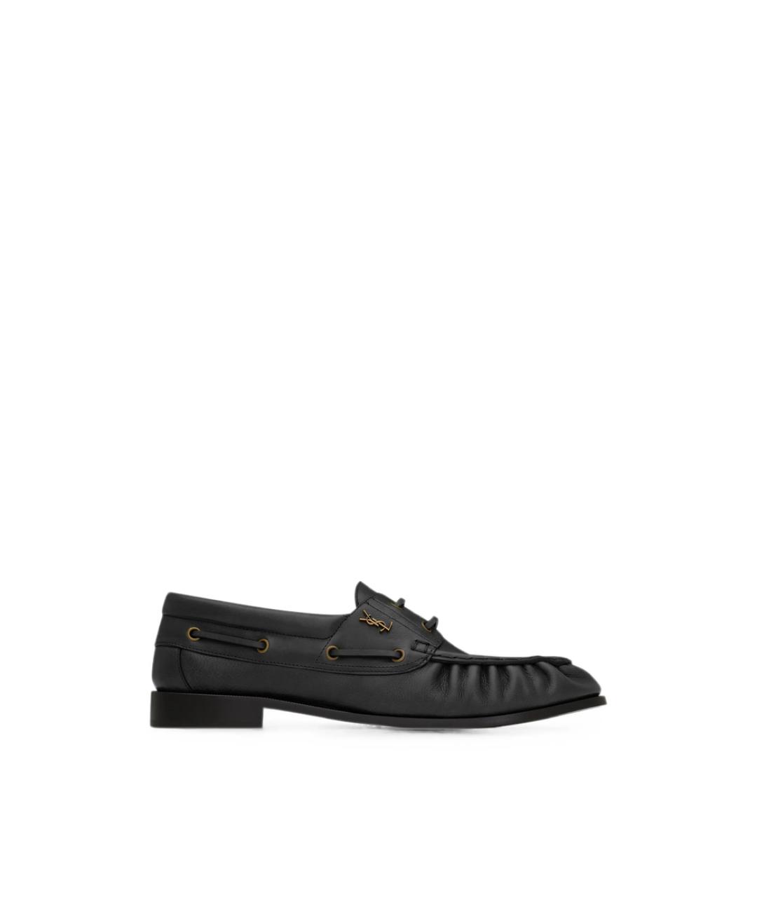 SAINT LAURENT Черные кожаные лоферы, фото 1