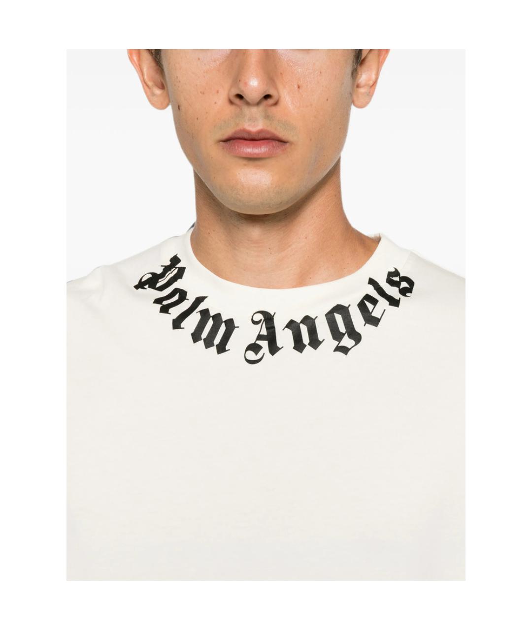 PALM ANGELS Белая хлопковая футболка, фото 2