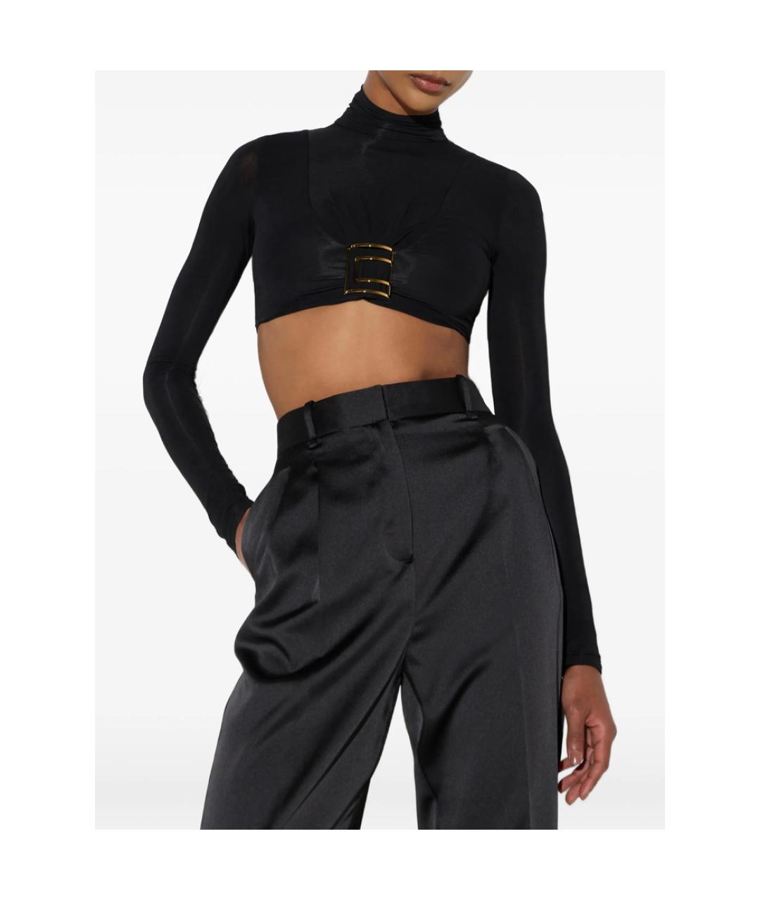 ELISABETTA FRANCHI Черное вискозное боди, фото 2