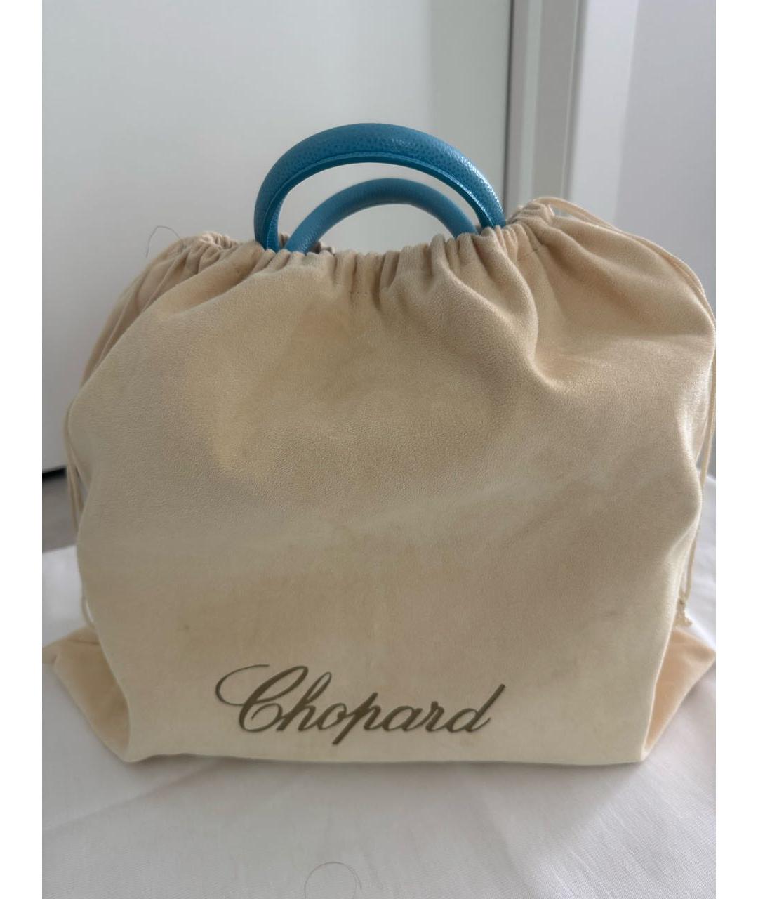CHOPARD Голубая кожаная сумка с короткими ручками, фото 4